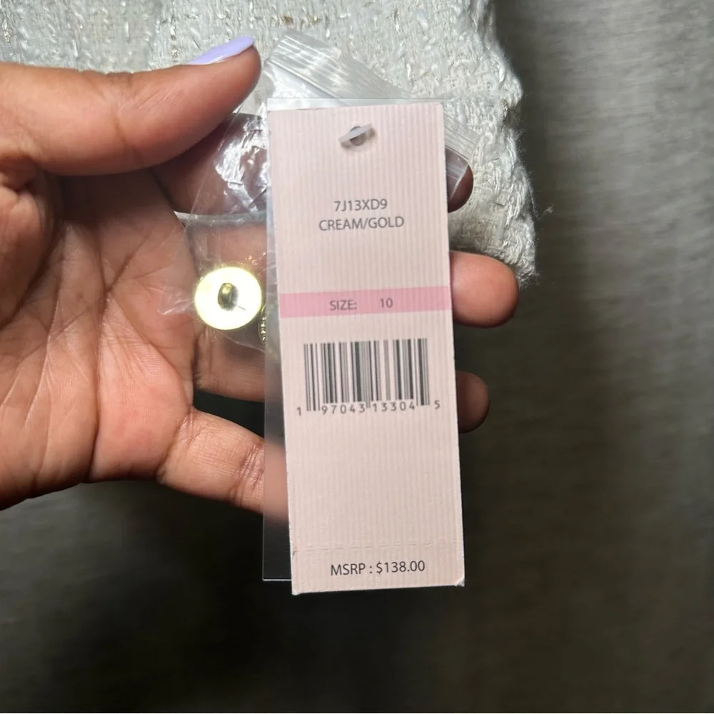 Nanette Lepore Cream Textured Tweed Statement Blazer | Coquette Coastal Grandma - Picture 10 of 16